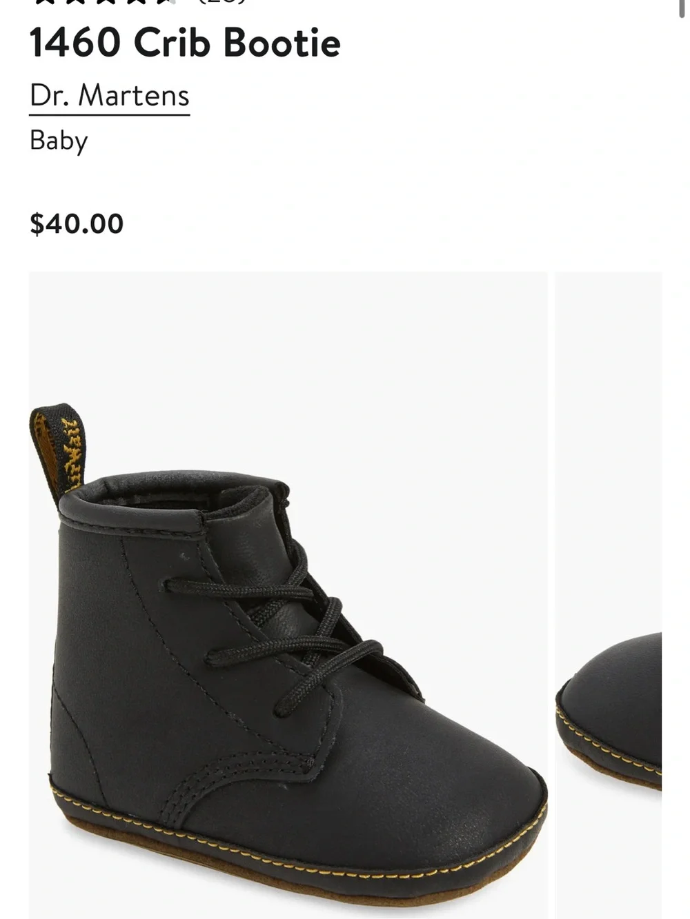 Black Leather Lace-Up Baby Booties